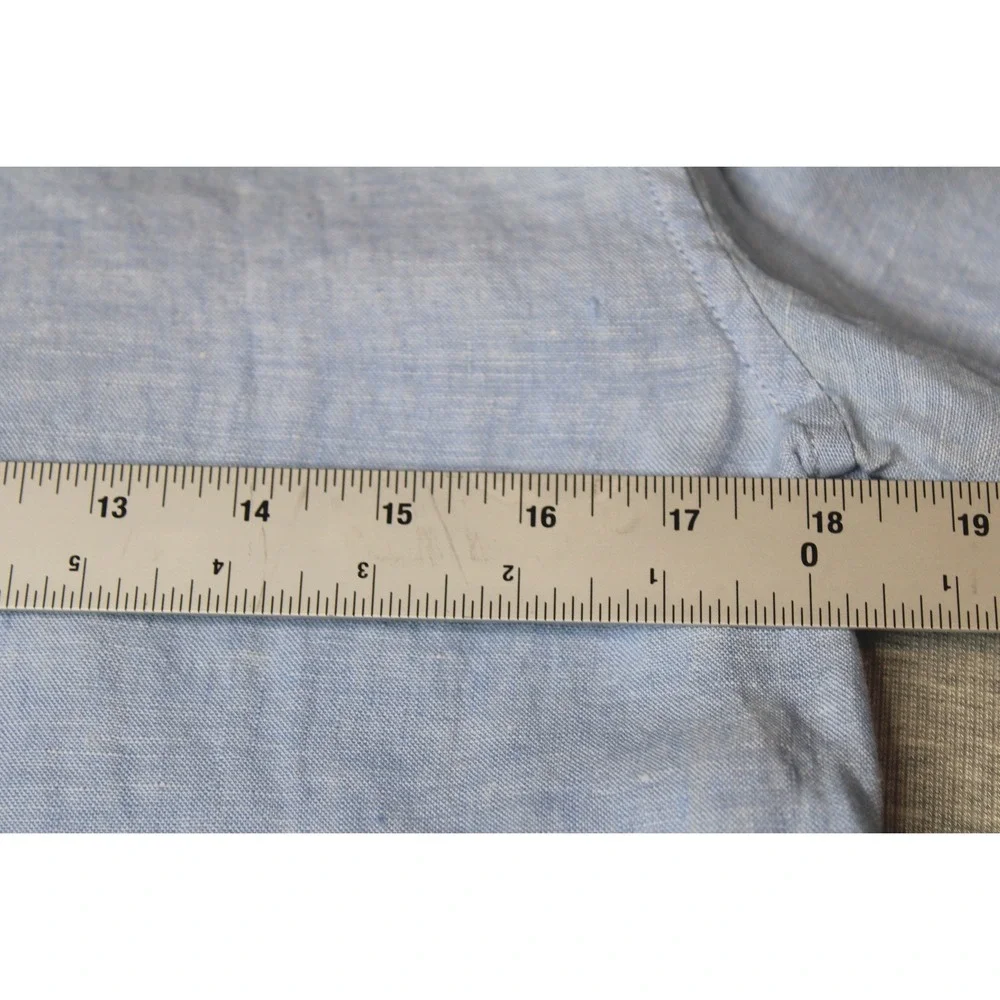 Banana Republic Slim Fit Linen Shirt Mens Small Light Blue Long Sleeve 804341